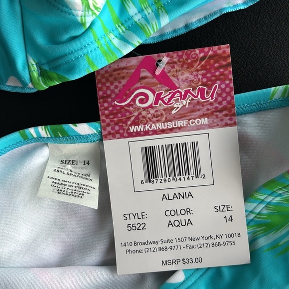 Kanu Surf UPF 50+ Alania Bikini set, tropical floral,ruffle top - Picture 5 of 5
